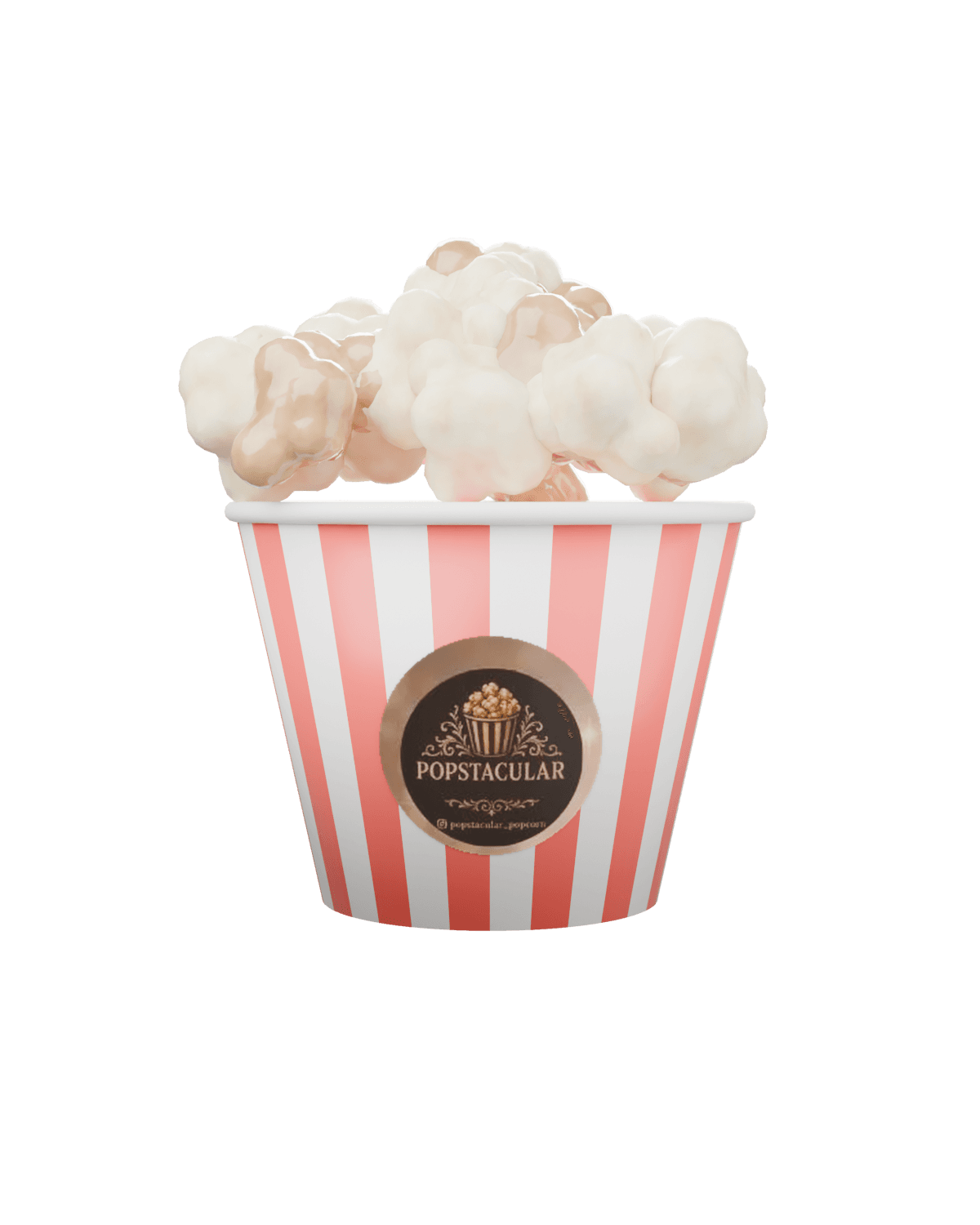 Popstacular cinema popcorn cup overflowing with popcorn